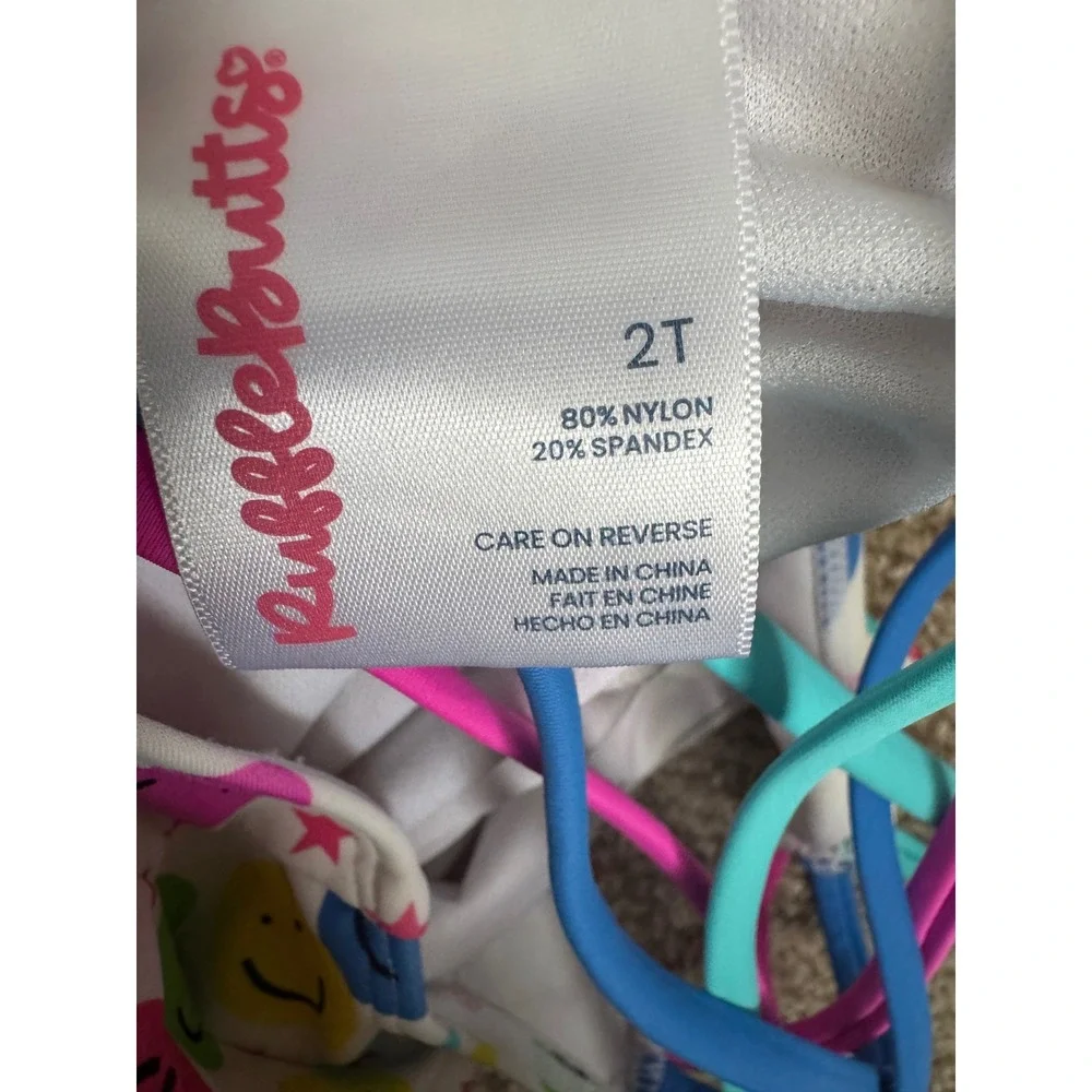 RuffleButts Star Smile Cross Back One‎ Piece Swimsuit UPF50+ Toddler Girls 2T